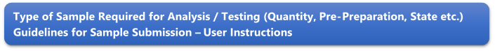 Type of Sample Required for Analysis / Testing (Quantity, Pre-Preparation, State etc.) Guidelines for Sample Submission  User Instructions